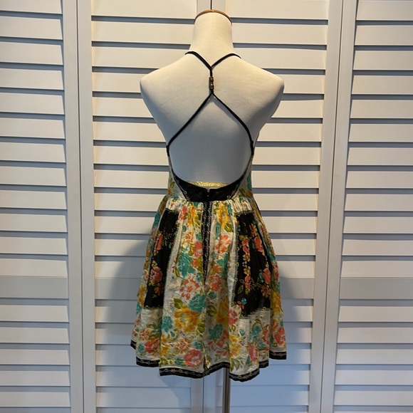 Ecote Pre Loved Boho colorful with open back lined with adjustable Straps Dress. - Picture 4 of 10